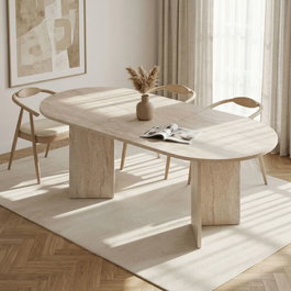 Nordure Sorell Mesa de Comedor Extensible Travertino